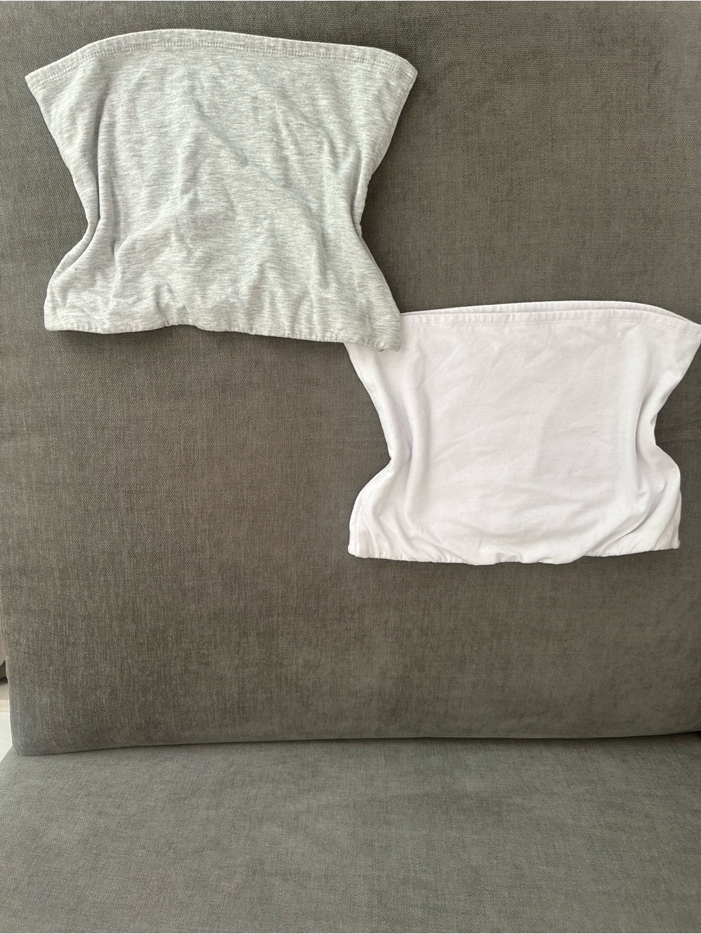 Together Tube Tops in White and Light Gray